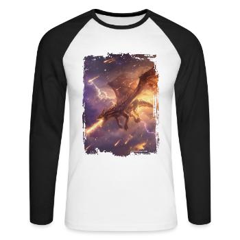 Kite - Unisex Long Sleeve Baseball T-Shirt - white/black - Front - Nik (191cm)