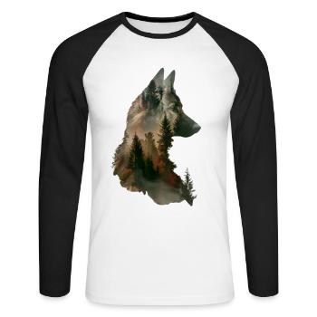 Akita - T-shirt baseball manches longues Homme - blanc/noir - Devant - Nik (191cm)
