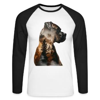 Boxeur - T-shirt baseball manches longues Homme - blanc/noir - Devant - Nik (191cm)