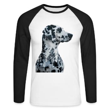Dalmatian - Unisex Long Sleeve Baseball T-Shirt - white/black - Front - Nik (191cm)