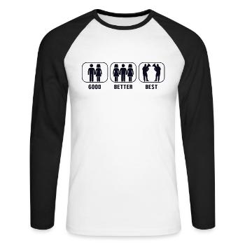 Bon Meilleur Meilleur Euphoniste Euphoniste - T-shirt baseball manches longues Homme - blanc/noir - Devant - Nik (191cm)