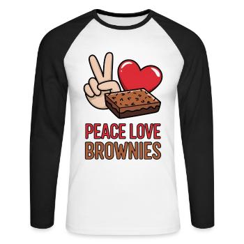 Brownies Dire Pâtisserie Drôle Brownie Cadeau - T-shirt baseball manches longues Homme - blanc/noir - Devant - Nik (191cm)