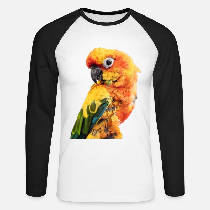 Sittiche - Unisex Baseballshirt langarm - Weiß/Schwarz