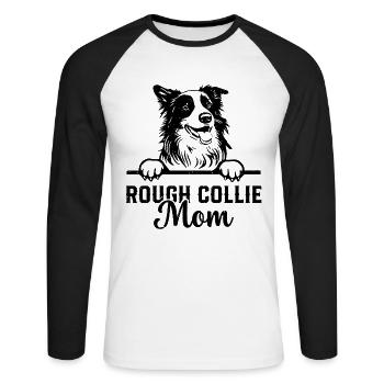 Rough Collie Mom Rough Collie Dog Lover Rough Coll - Unisex Baseballshirt langarm - Weiß/Schwarz - Vorne - Nik (191cm)