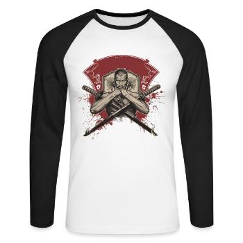 Arnis Eskrima Kali Fma - Unisex Long Sleeve Baseball T-Shirt - white/black - Front - Nik (191cm)
