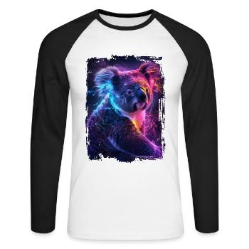 Koala - Unisex Long Sleeve Baseball T-Shirt - white/black - Front - Nik (191cm)