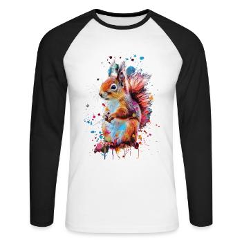 Squirrel - Unisex Long Sleeve Baseball T-Shirt - white/black - Front - Nik (191cm)