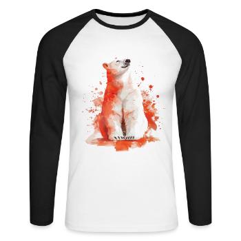 Polar bear - Unisex Long Sleeve Baseball T-Shirt - white/black - Front - Nik (191cm)