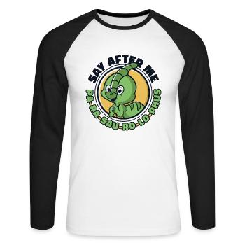 Say After Me Parasaurolophini Dinosaur Lover - Unisex Long Sleeve Baseball T-Shirt - white/black - Front - Nik (191cm)