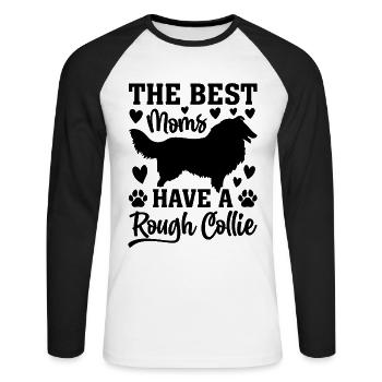 Les meilleures mamans ont un Rough Collie - Rough Collie M - T-shirt baseball manches longues Homme - blanc/noir - Devant - Nik (191cm)