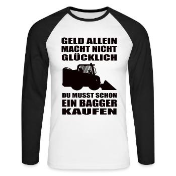 Paysagiste - T-shirt baseball manches longues Homme - blanc/noir - Devant - Nik (191cm)