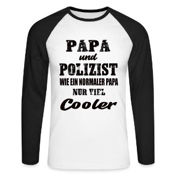 Dad and policeman - Unisex Long Sleeve Baseball T-Shirt - white/black - Front - Nik (191cm)
