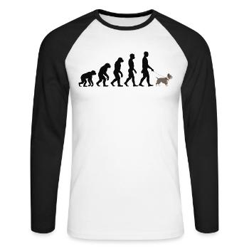 Staffordshire Bull Terrier - T-shirt baseball manches longues Homme - blanc/noir - Devant - Nik (191cm)