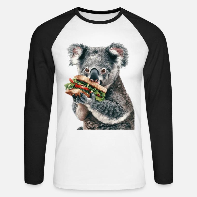 Koala - Unisex Baseballshirt langarm - Weiß/Schwarz