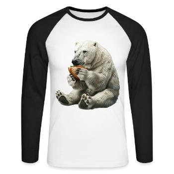 Polar bear - Unisex Long Sleeve Baseball T-Shirt - white/black - Front - Nik (191cm)