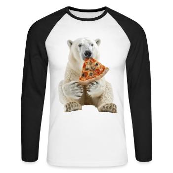Polar bear - Unisex Long Sleeve Baseball T-Shirt - white/black - Front - Nik (191cm)