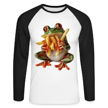 Frog - Unisex Long Sleeve Baseball T-Shirt - white/black - Front - Nik (191cm)