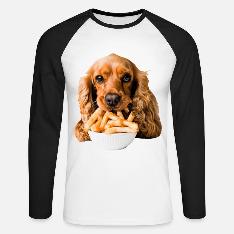 Cocker Spaniel - Unisex Baseballshirt langarm - Weiß/Schwarz