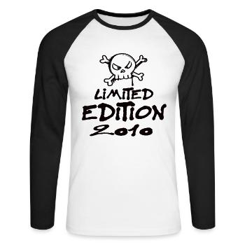 Limited Edition 2010 Birthday 2010 Born - Unisex Long Sleeve Baseball T-Shirt - white/black - Front - Nik (191cm)
