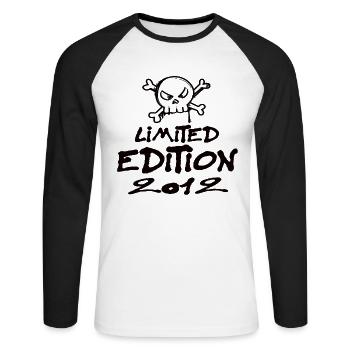 Limited Edition 2012 Geburtstag 2012 Geboren - Unisex Baseballshirt langarm - Weiß/Schwarz - Vorne - Nik (191cm)