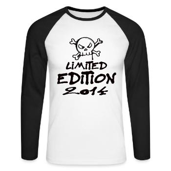 Limited Edition 2014 Geburtstag 2014 Geboren - Unisex Baseballshirt langarm - Weiß/Schwarz - Vorne - Nik (191cm)