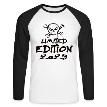 Limited Edition 2023 Geburtstag 2023 Geboren - Unisex Baseballshirt langarm - Weiß/Schwarz - Vorne - Nik (191cm)
