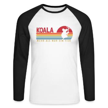 Koala mehr als ein Tier Koalabear Eucalyptus - Unisex Long Sleeve Baseball T-Shirt - white/black - Front - Nik (191cm)