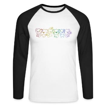 Koala LGBT Rainbow Koalabear Eucalyptus Lover - Unisex Long Sleeve Baseball T-Shirt - white/black - Front - Nik (191cm)