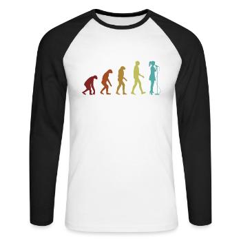 Evolution Opera House Sängerin Tenor Sängerin Oper - Unisex Baseballshirt langarm - Weiß/Schwarz - Vorne - Nik (191cm)