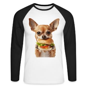 Chihuahua - Unisex Long Sleeve Baseball T-Shirt - white/black - Front - Nik (191cm)
