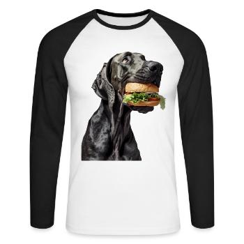 Great Dane - Unisex Long Sleeve Baseball T-Shirt - white/black - Front - Nik (191cm)