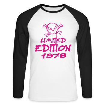 Limited Edition 1978 Geburtstag 1978 Geboren - Unisex Baseballshirt langarm - Weiß/Schwarz - Vorne - Nik (191cm)