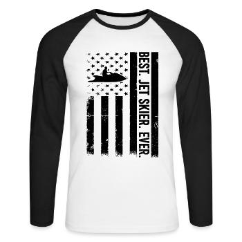 Best Jet skier Ever - Best Jetski Rider - Unisex Long Sleeve Baseball T-Shirt - white/black - Front - Nik (191cm)