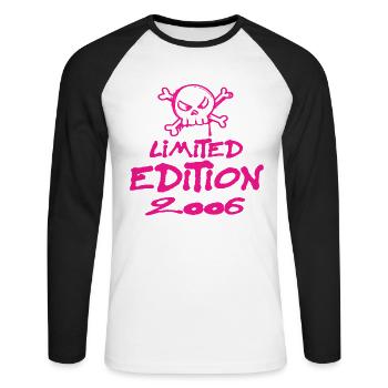 Edition Limitée 2006 Anniversaire 2006 Naissance - T-shirt baseball manches longues Homme - blanc/noir - Devant - Nik (191cm)
