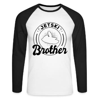 Jetski Brother Jetski Driver Brother Jetski Rider - T-shirt baseball manches longues Homme - blanc/noir - Devant - Nik (191cm)