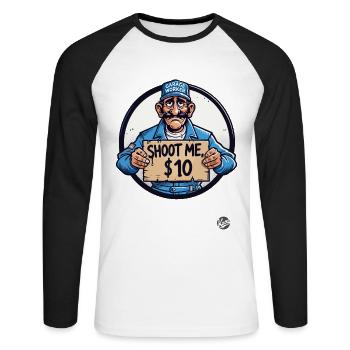 Al-Bundy Dad-Life parody - Unisex Long Sleeve Baseball T-Shirt - white/black - Front - Nik (191cm)