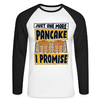 Juste une crêpe de plus que je promets Amateurs de recettes - T-shirt baseball manches longues Homme - blanc/noir - Devant - Nik (191cm)