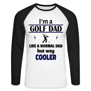 ich bin ein golf papa - Unisex Baseballshirt langarm - Weiß/Schwarz - Vorne - Nik (191cm)
