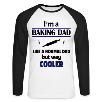 I'm a baking dad - Unisex Long Sleeve Baseball T-Shirt - white/black - Front - Nik (191cm)