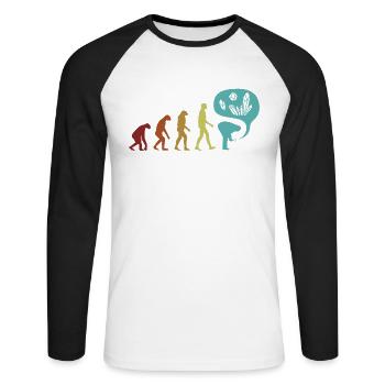 Mineraliensammeln Evolution Geologe Mineral - Unisex Baseballshirt langarm - Weiß/Schwarz - Vorne - Nik (191cm)