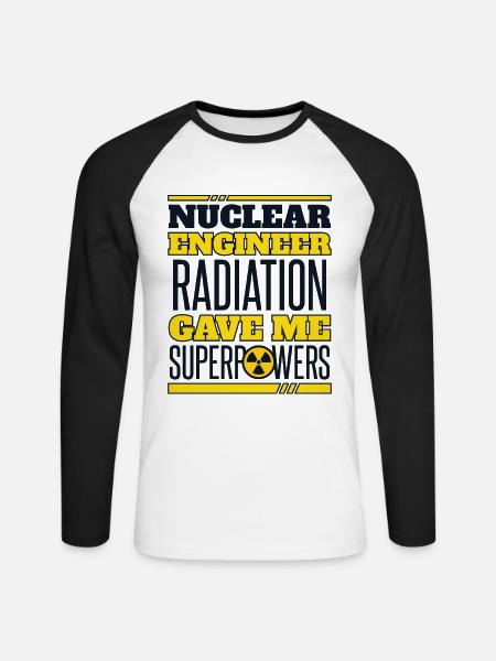 Strahlung verlieh mir Superkräfte Urannuklear - Unisex Baseballshirt langarm - Weiß/Schwarz
