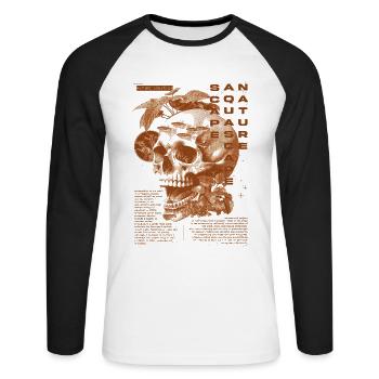 Aquascaping Moderner tropischer Fischhalter Aquarianer - Unisex Baseballshirt langarm - Weiß/Schwarz - Vorne - Nik (191cm)