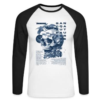 Aquascaping Moderner tropischer Fischhalter Aquarianer - Unisex Baseballshirt langarm - Weiß/Schwarz - Vorne - Nik (191cm)