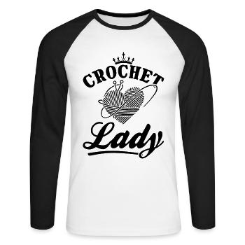Crochet crochet Fille au crochet - Crochet Lady - T-shirt baseball manches longues Homme - blanc/noir - Devant - Nik (191cm)