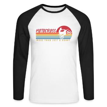Motocross more than a Hobby Motorcycle Racing - Unisex Long Sleeve Baseball T-Shirt - white/black - Front - Nik (191cm)