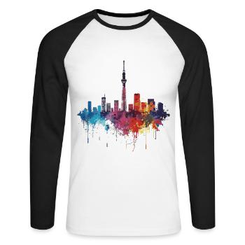 Today - Unisex Long Sleeve Baseball T-Shirt - white/black - Front - Nik (191cm)