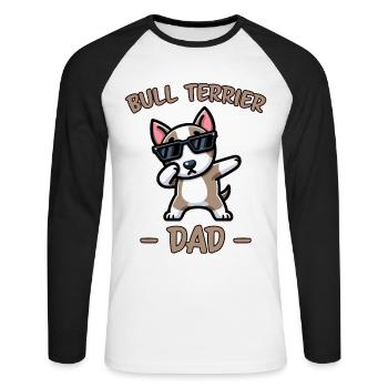 Bull Terrier Saying Funny Bull Terrier Gift - Unisex Long Sleeve Baseball T-Shirt - white/black - Front - Nik (191cm)