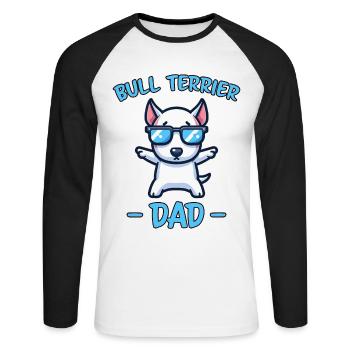 Bull Terrier Saying Funny Bull Terrier Gift - Unisex Long Sleeve Baseball T-Shirt - white/black - Front - Nik (191cm)