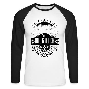 Vater und Tochter Familie Liebe Geschenk Papa Dad - Unisex Baseballshirt langarm - Weiß/Schwarz - Vorne - Nik (191cm)