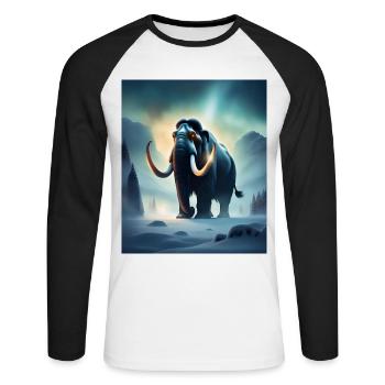 mammouth maléfique effrayant - T-shirt baseball manches longues Homme - blanc/noir - Devant - Nik (191cm)